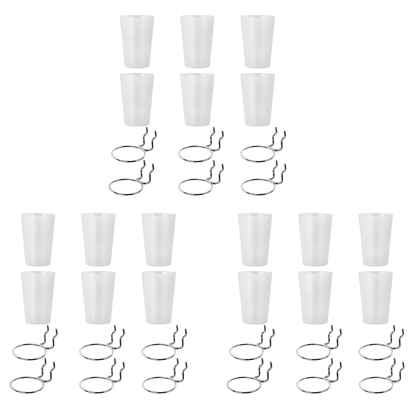 Jnchdghwa Transparent 18 Sets Pegboard Bins With Rings Style Pegboard Hooks With Pegboard Cups Pegboard Cup Holder Accessories