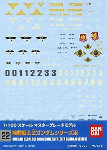 Bandai Hobby - Gundam Decal - 22 mg multiuso - Zeta (caja de 6)