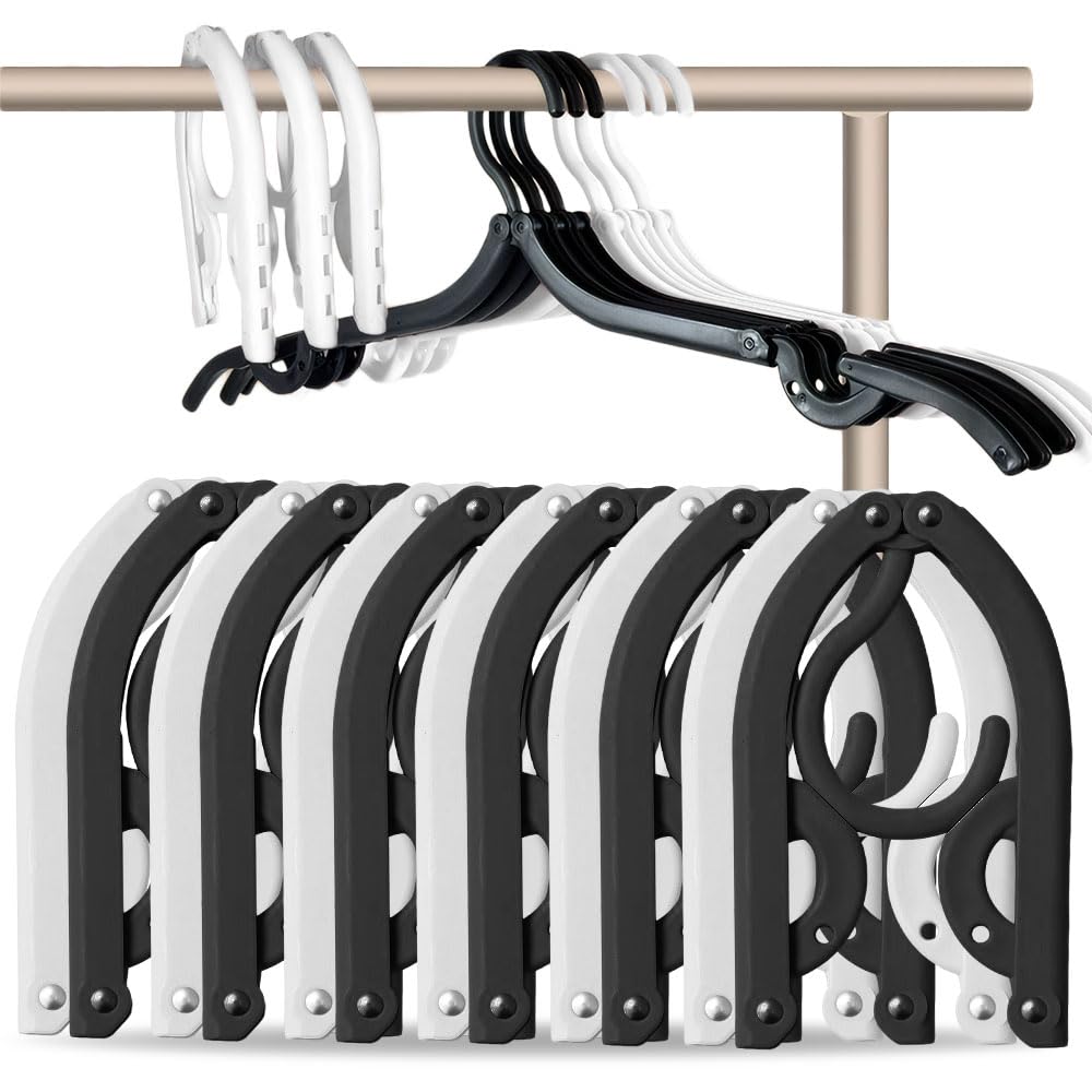Aieino Foldable Travel Hangers 12PCS Folding Clothes Hangers for Hotel