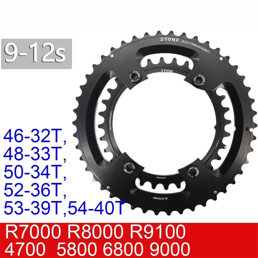 Platos para Bicicletas Plato 110bcd Doble Bicicleta de Carretera 52 36T 53 39T 54 40T 50 34 48 33T 5800 6800 Unisex