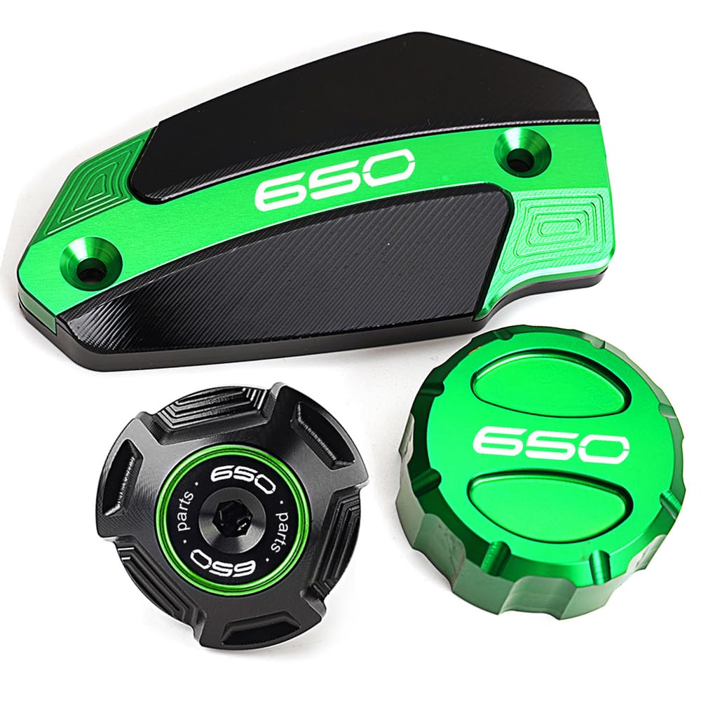 Para Kawasaki Z650 Z 650 RS Ninja650 ninja 650 2017-2025 Versys650 Accesorios de Aluminio Motocicleta Cubierta delantera trasera del depósito de líquido de frenos Tapa de llenado de aceite de