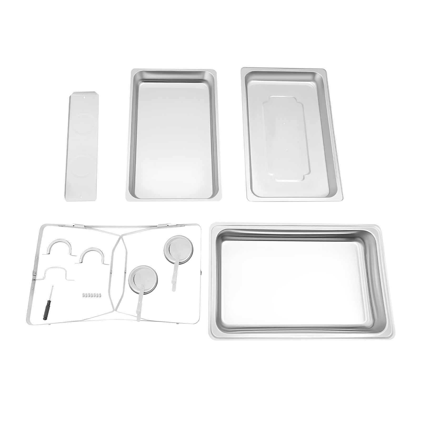Chafing Dish - Scaldavivande da 9 l, in acciaio inox, con coperchio, padelle per alimenti e contenitori per combustibile, per catering, buffet e feste