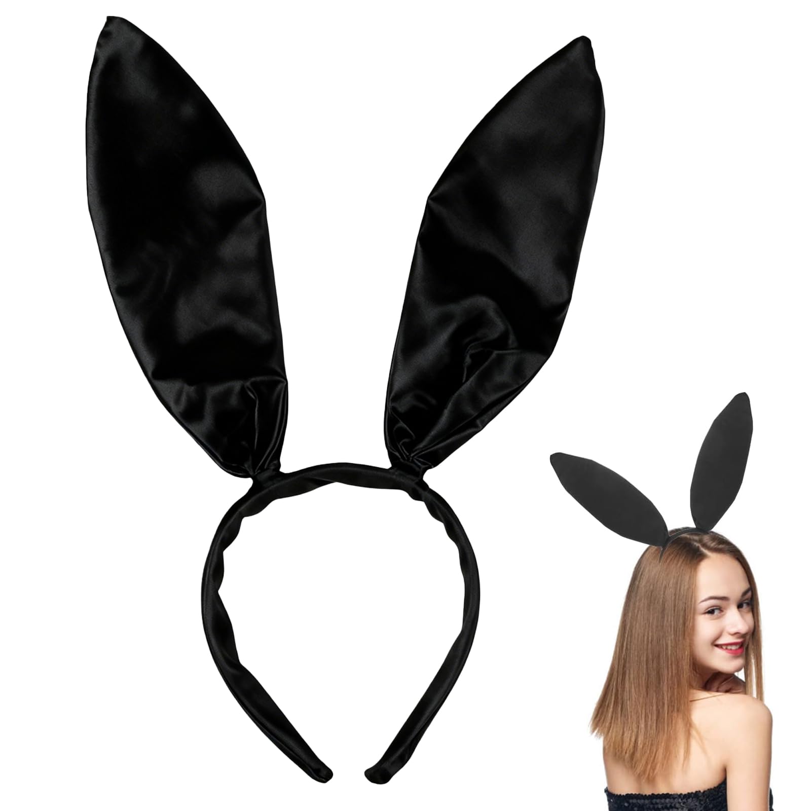 Cfcyhla Black Rabbit Ears Hare Bunny Headband Fancy Dress Costume Accessory rabbit,headband,bunny ears