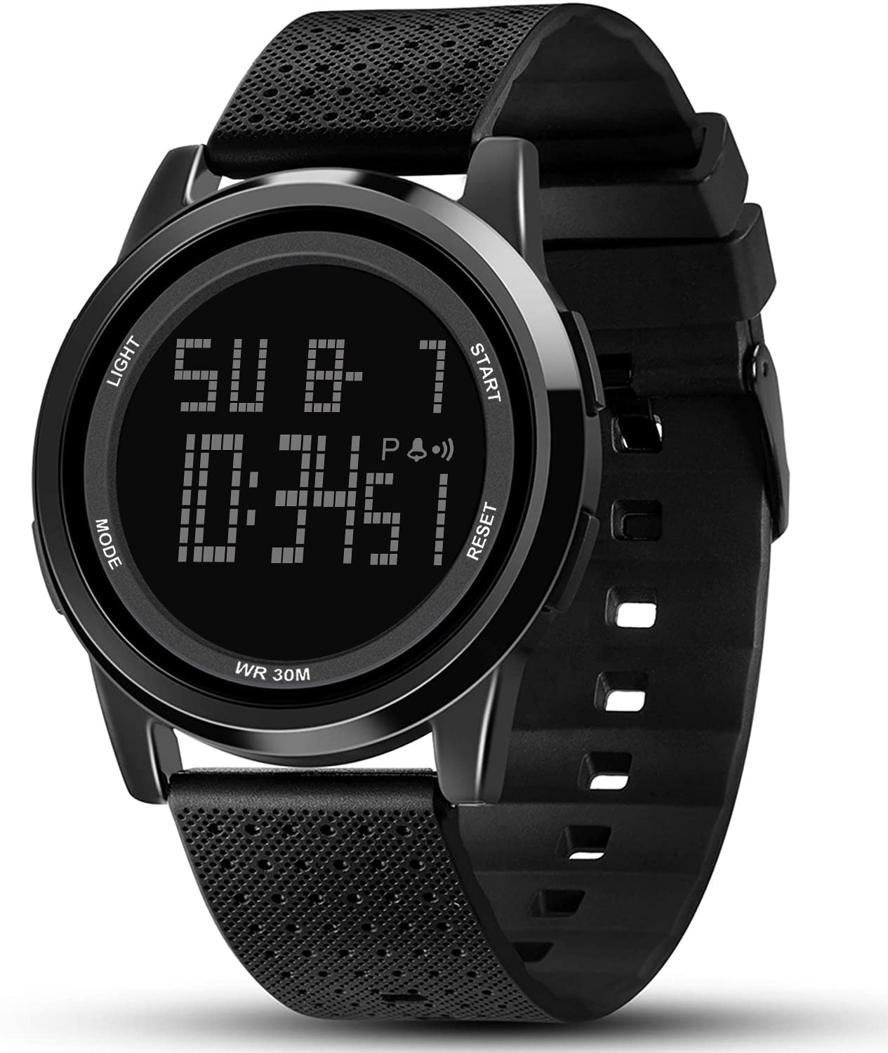 Shocknshop Rubber Digital Sports Thin Dial Fashion Multi Functional Wrist Watch For Men & Women (Black Colored Dial And Strap) -W27Blk, Black Band (B09RZWW3YC) Amazon Price History, Amazon Price Tracker