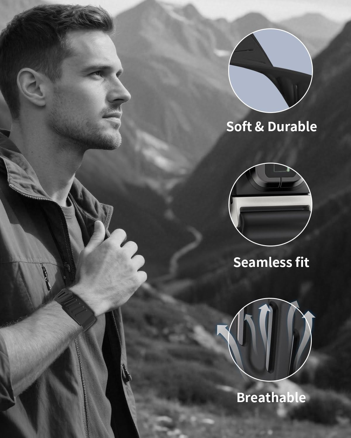 Pulseras Deportivas Compatibles con WHOOP 5.0, Correas de Repuesto Ajustables