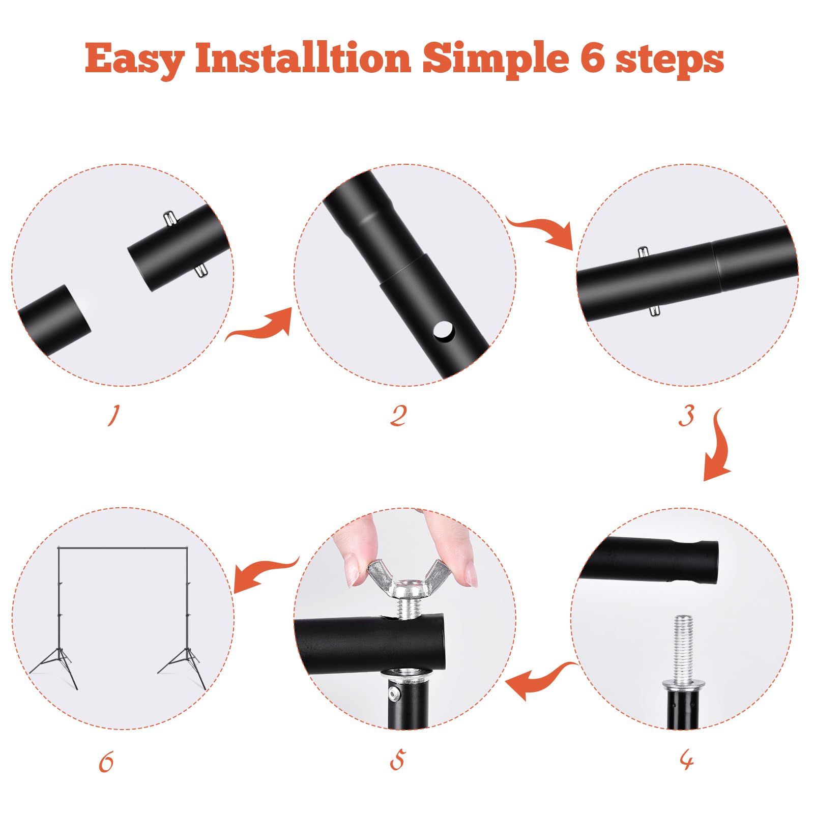 Supporto Per Sfondo 2x2M - Kit Completo Con Treppiedi, Clip E Sacchi Sabbia Per Foto - Foto 12