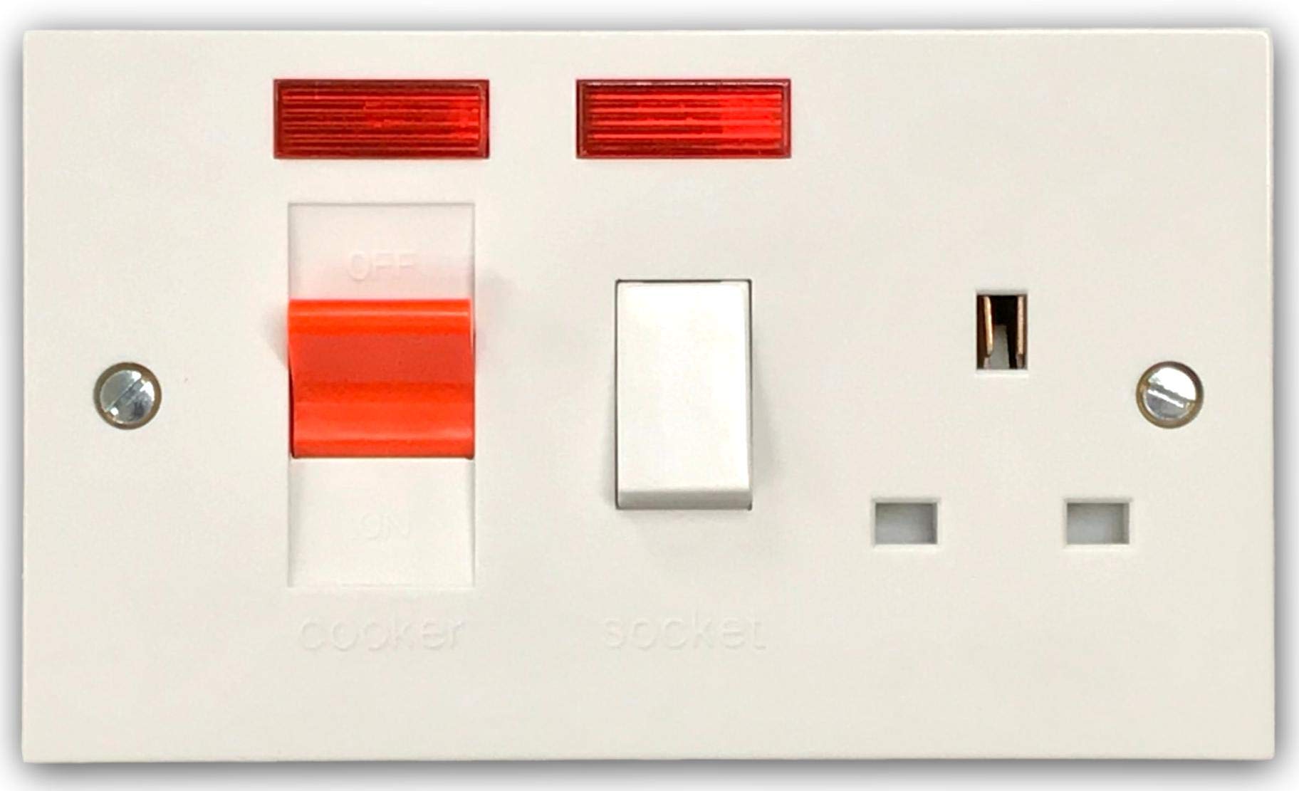 Newlec NL8350/N (G45ACCUN) Cooker Control Unit with 13 Amp Socket & Neons - 45 Amp