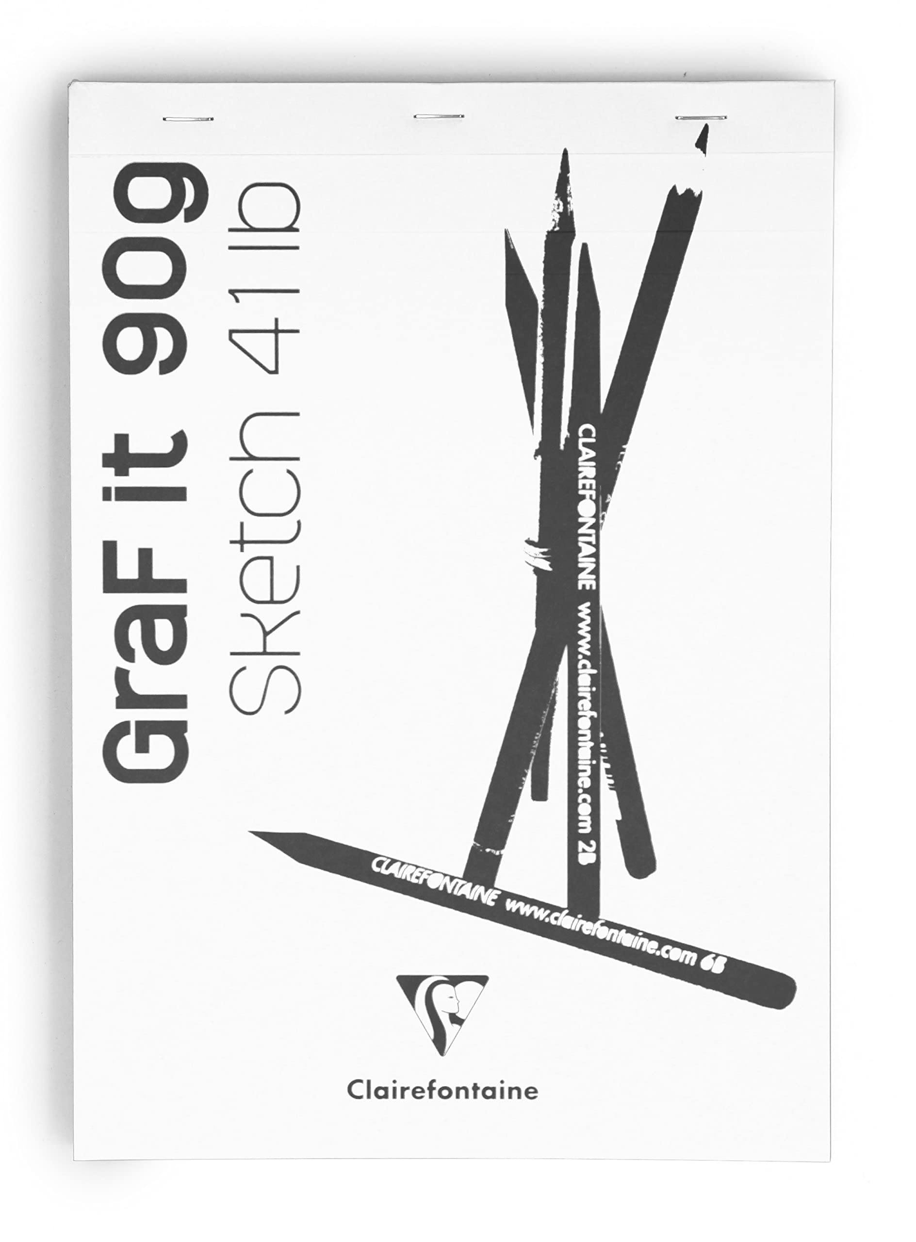 Clairefontaine 96679C Bloc Agrafé GraF'it, 80 Feuilles Papier Dessin Croquis Uni, Feuilles Détachables, A4 21x29,7 cm 90g