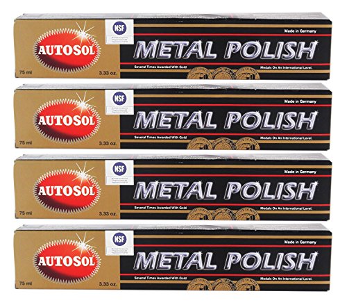 4 x Autosol Metal Polish inoxidable cromo brillo abrillantador de metal cromo abrillantador 75 ml