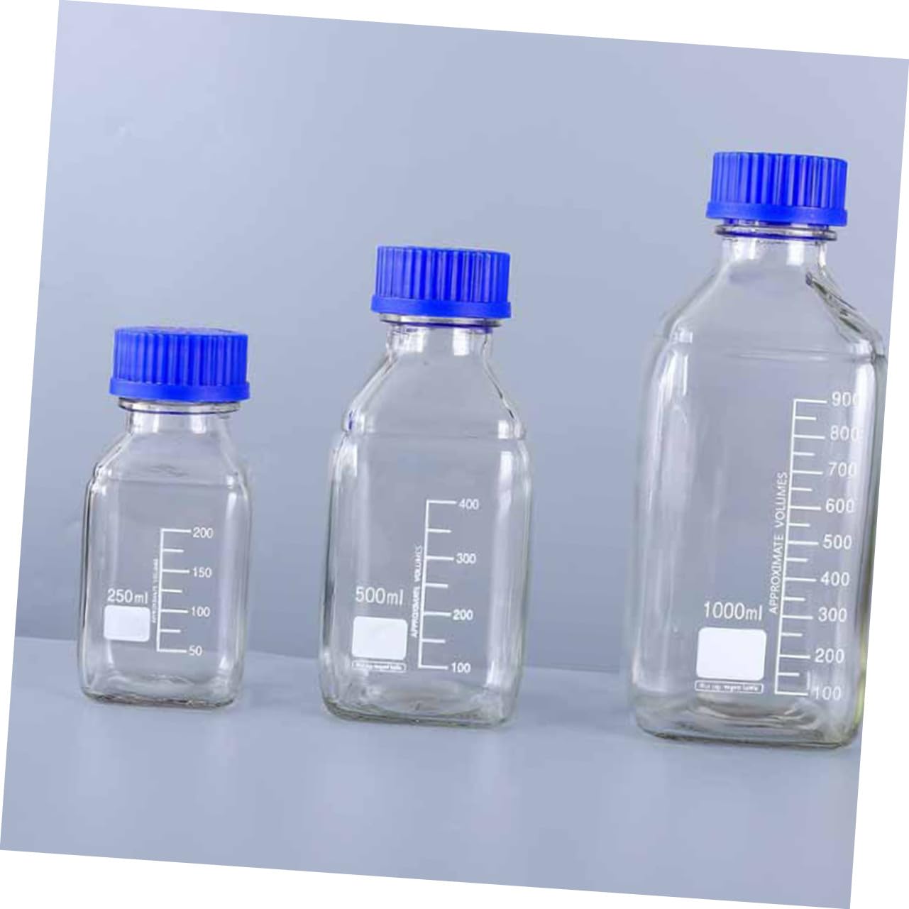 4 pezzi Bottiglie in Vetro con Sigillante per Campioni Trasparenti e Resistenti Vasi da Laboratorio con Chiusura per Conservazione e Trasporto Sicuro