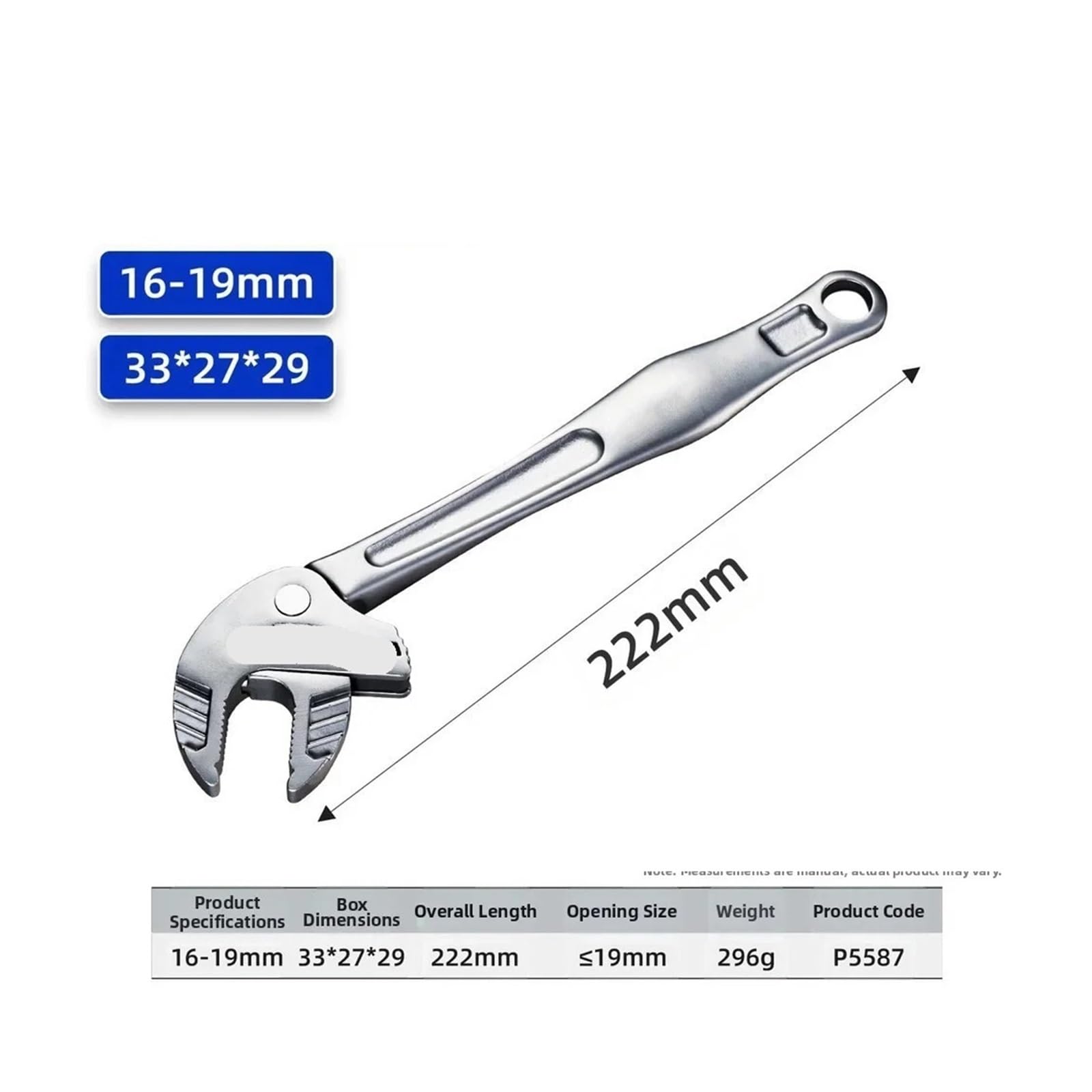 Pinza a Pappagallo 1pc Chiave ad artiglio di granchio regolabile che stringe il cricchetto autoregolante a ganascia larga for la produzione tubazioni automobilistiche(16-19mm)