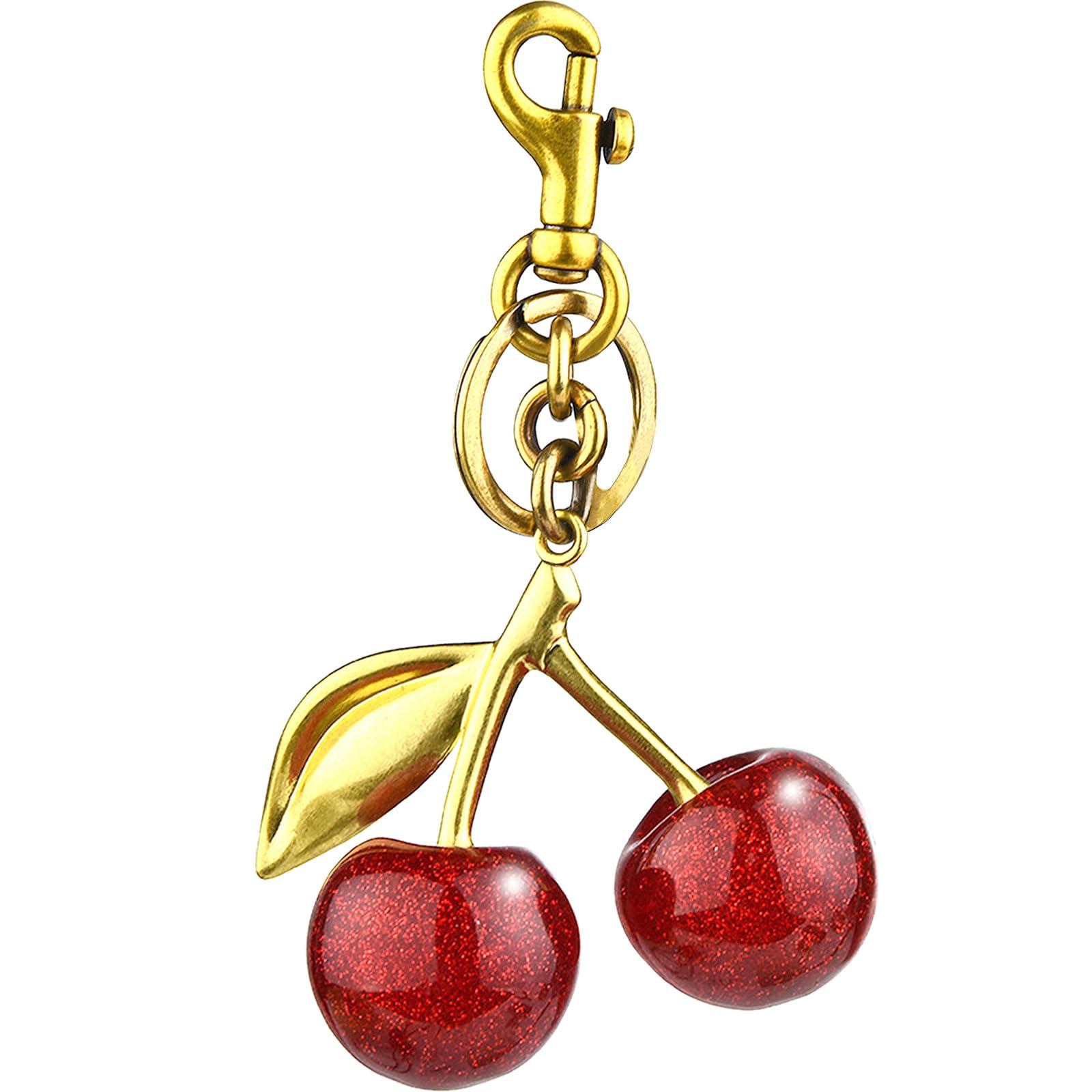 Porte-clés Cerise En Cuir PU, Breloque à La Mode, Décoration De
