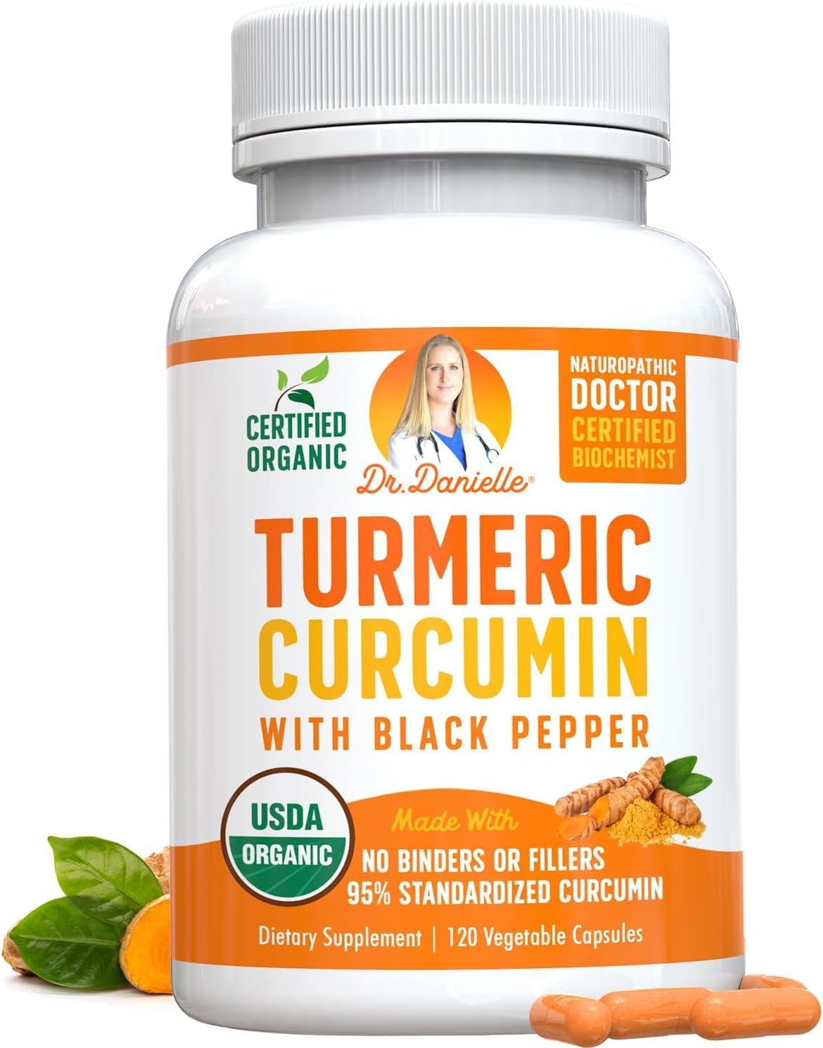 Organic Turmeric Curcumin with Black Pepper Extract 2000mg – High Absorption Ultra Potent Supplement – 95% Curcuminoids – Vegan, Non GMO for Joint Support – 120 Capsules
