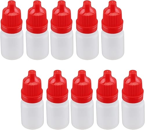 Othmro Botellas cuentagotas de plástico de ojo de laboratorio de polietileno de 0.2 onzas, 50 piezas, gotero líquido exprimible de 0.2 fl oz boca