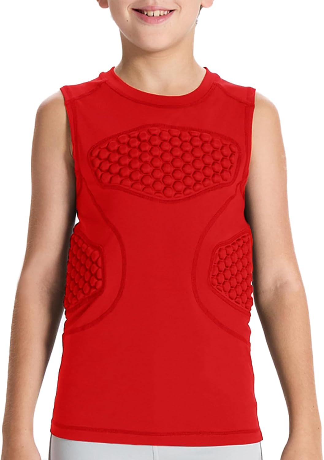 DEVOROPA Youth Boys Football Baseball Padded Compression Shirt Chest Protector Softball Lacrosse Rib Heart Sternum Guard - Image 2