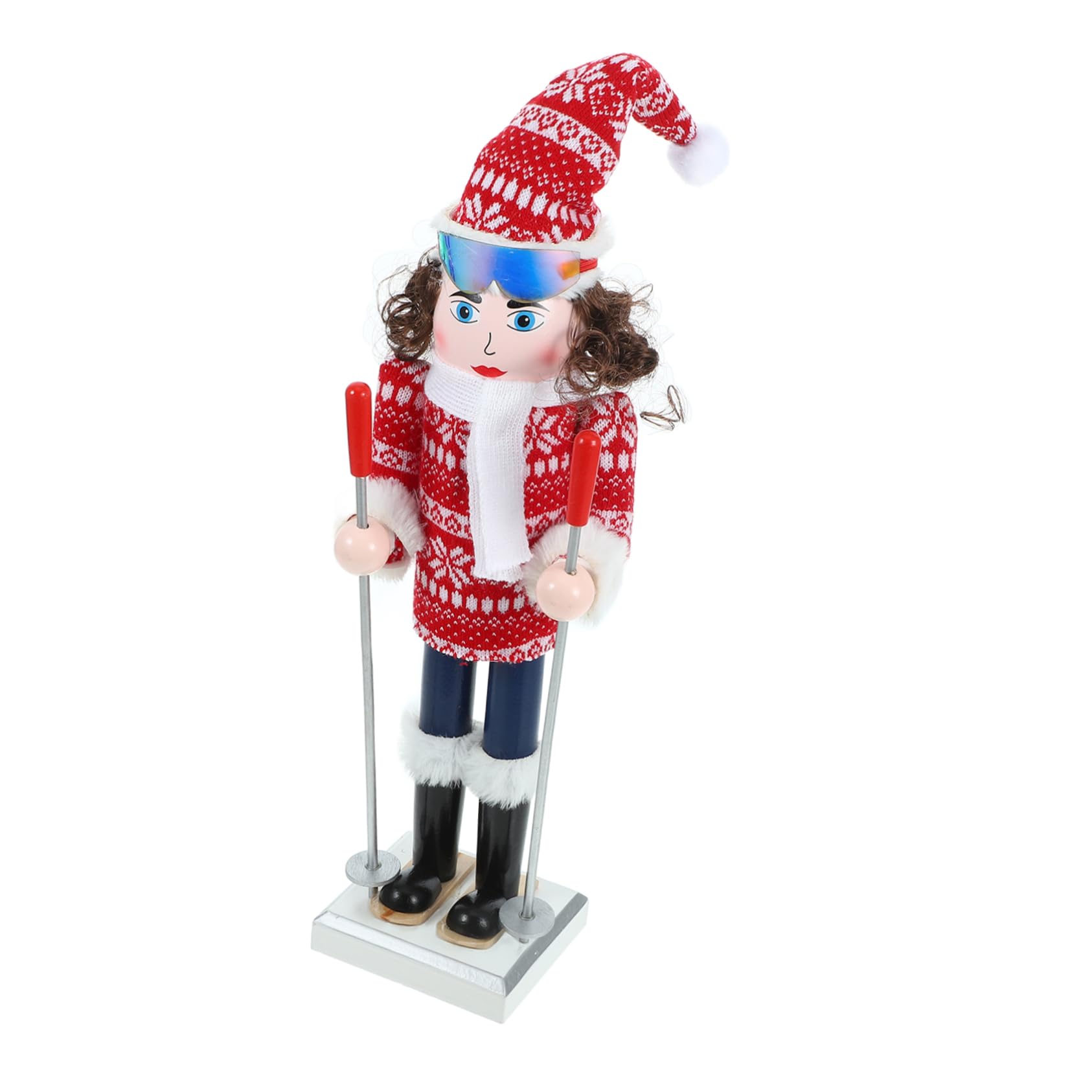 Zerodeko Lot De 3 Écharpes Skieuses Miniatures Gonflables en D'Épices Poupées Casse-Noisettes Décorations d'hiver Pantalons Artificiels Noix Animées Ornements