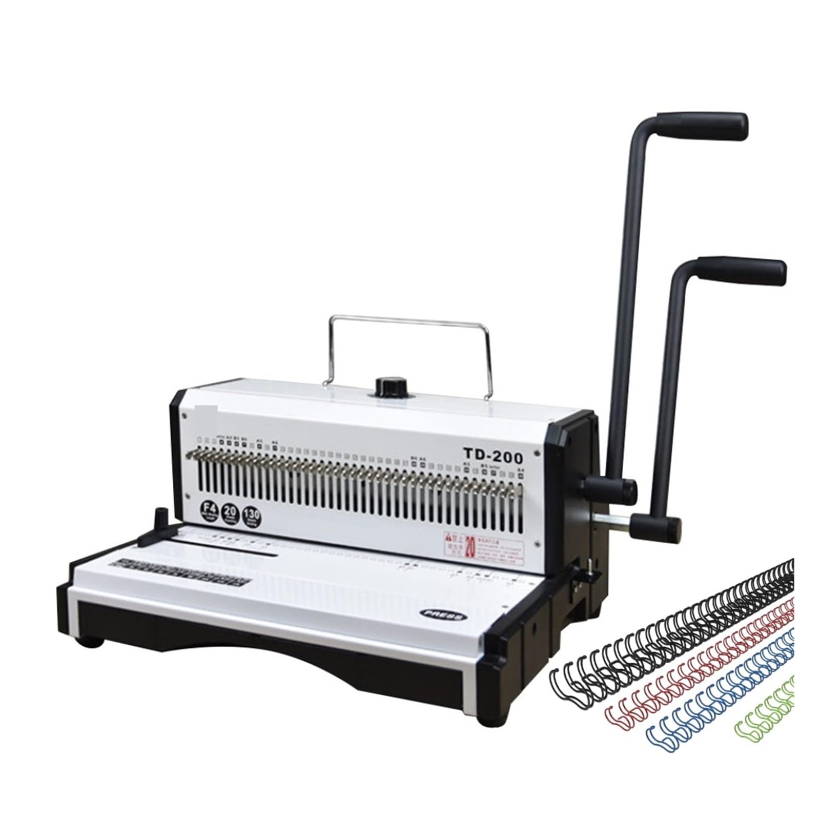 Rilegatrice, Rilegatrice manuale professionale F3, macchina rilegatrice TD-200, 40 fori, 3:1, perforatrice 20, rilega 130 fogli, ufficio, scuola