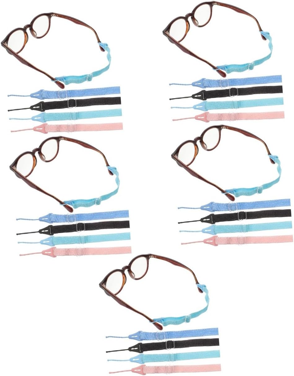 OSALADI 20pcs Adjustable Glasses Holders for Boys and Girls Elastic Eyewear Straps Design for Sunglasses and Eyeglasses