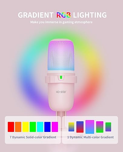 Miniatura 3 de Micrófono USB para juegos para PC rosa, mini micrófono para juegos de computadora para PS4PS5Mac, micrófono de transmisión para juegos de PC,