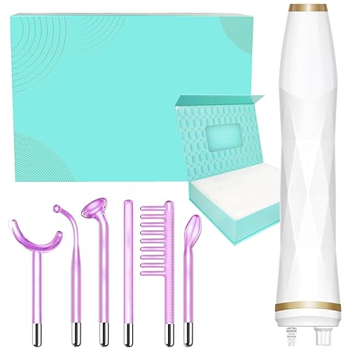 TUMAKOU - Varita facial de alta frecuencia - Máquina portátil de piel facial de alta frecuencia - con 4 tubos de vidrio