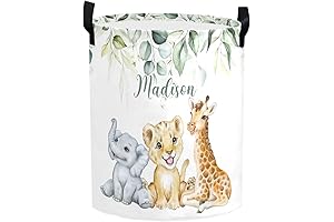 Safari Jungle Animal Greenery Laundry Basket
