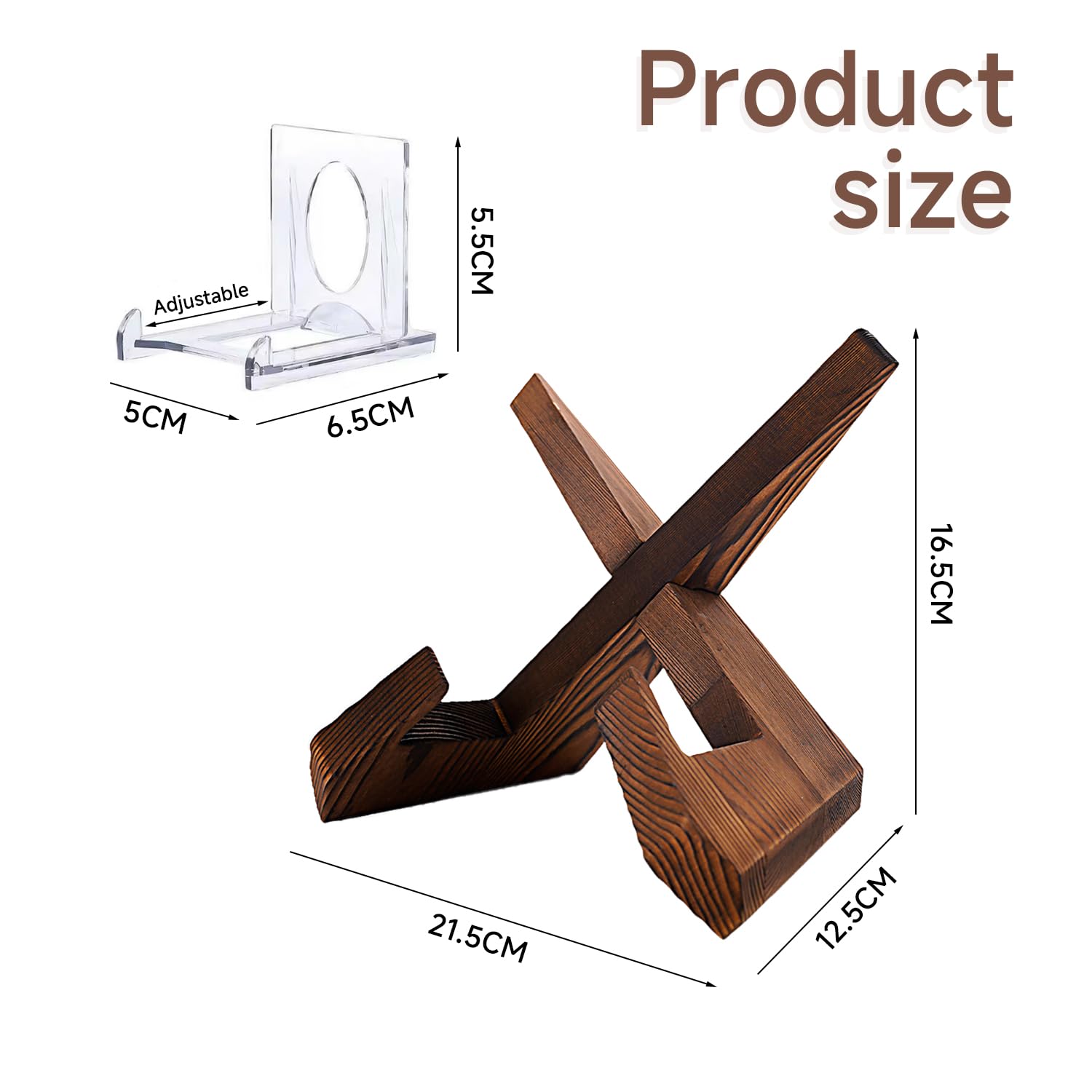TYGFRT 1 Piece Wooden Photo Stand, 1 Piece Movable Stand, Postcard Stand, Cutting Board Stand, Photo Stand, Decorative Stand - Image 2