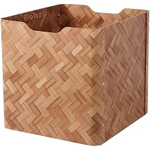 Bamboo Storage Box   Brown Wooden Basket 32x35x33 cm | Fits KALLAX Shelves | Stackable Decorative Cube for Home, Office, or Living Room | Eco-Friendly & Durable Organizer