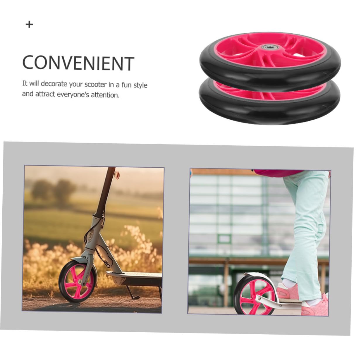NOLITOY Roues de Remplacement Étanches Entretien en PU Lot de 2 Résistantes à l'usure pour Trottinettes et Skateboards pour Usage Extérieur