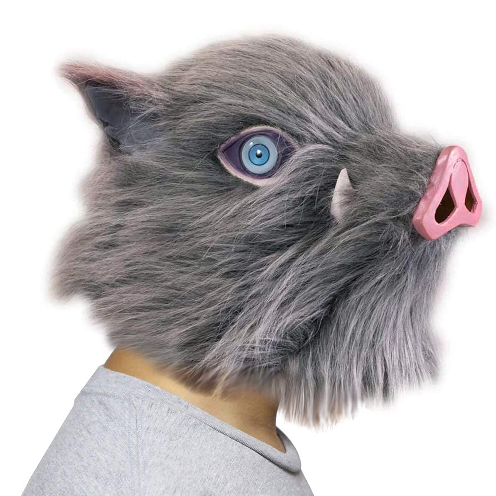 Karc Hashibira Inosuke Mask Demon Boar Inosuke Mask Cosplay for Adult Men Halloween Accessories
