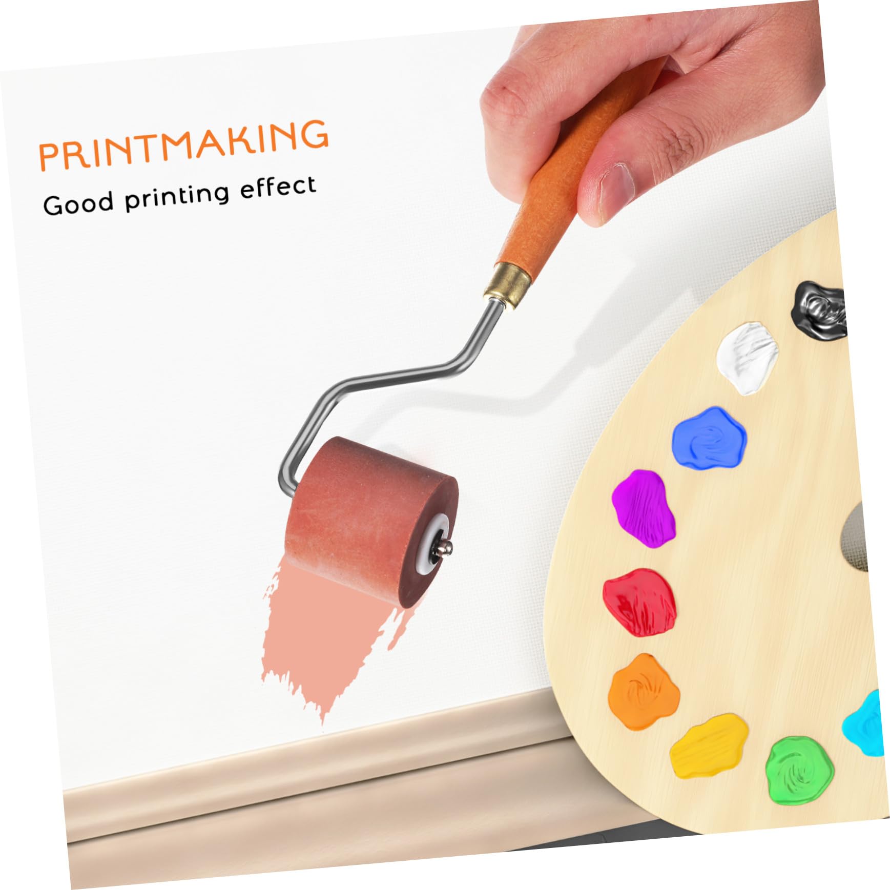 TEHAUX 3 Stück Gummiwalze für Bastelarbeiten mit 1cm 2cm und 3cm Breiten Walzen aus Gummi und Holz für Präzises Drucken und Vielseitigen Einsatz