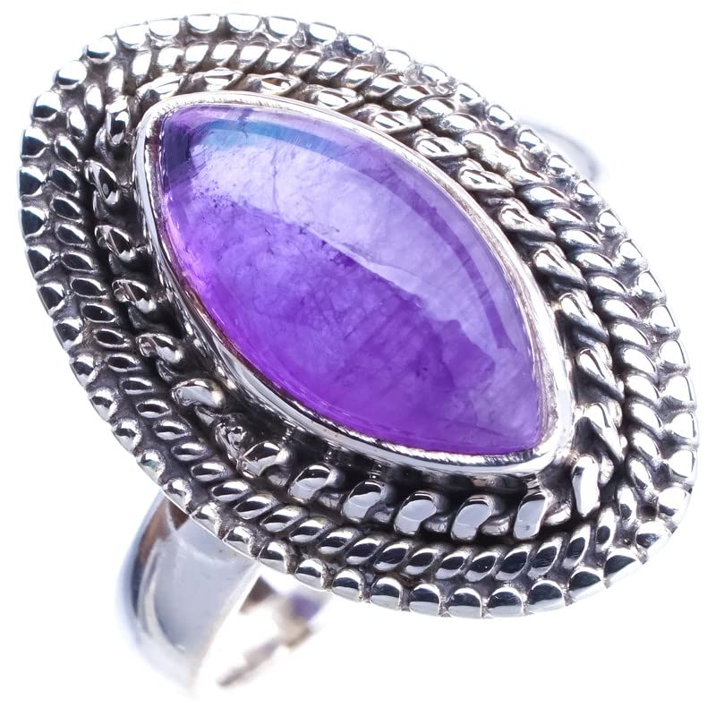 Améthyste bague en argent 925 massif taille 52 bijoux femme fait main