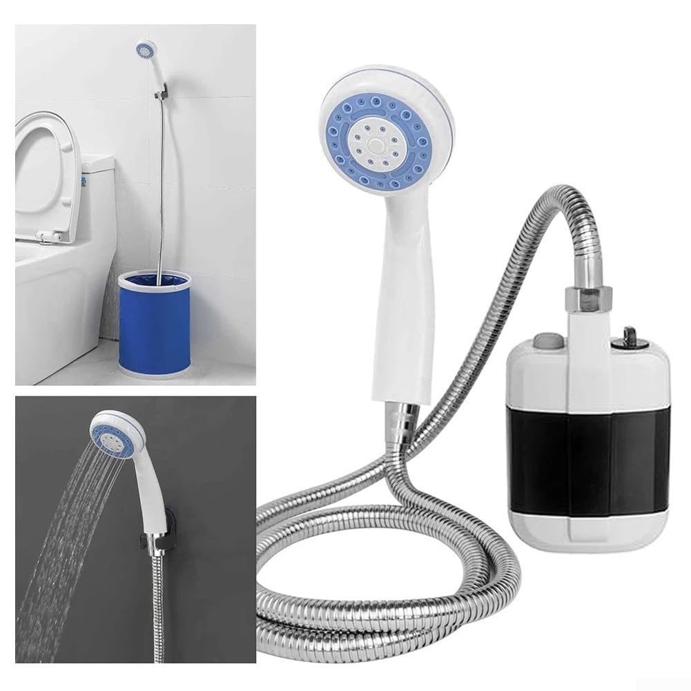 Doccia portatile compatta da campeggio, pompa elettrica ricaricabile USB con alta portata, perfetta per escursioni, viaggi e animali domestici