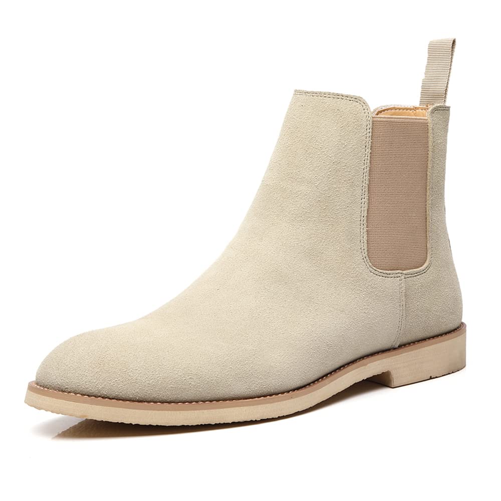 MANLADUO Bottines Chelsea décontractées en cuir véritable pour homme