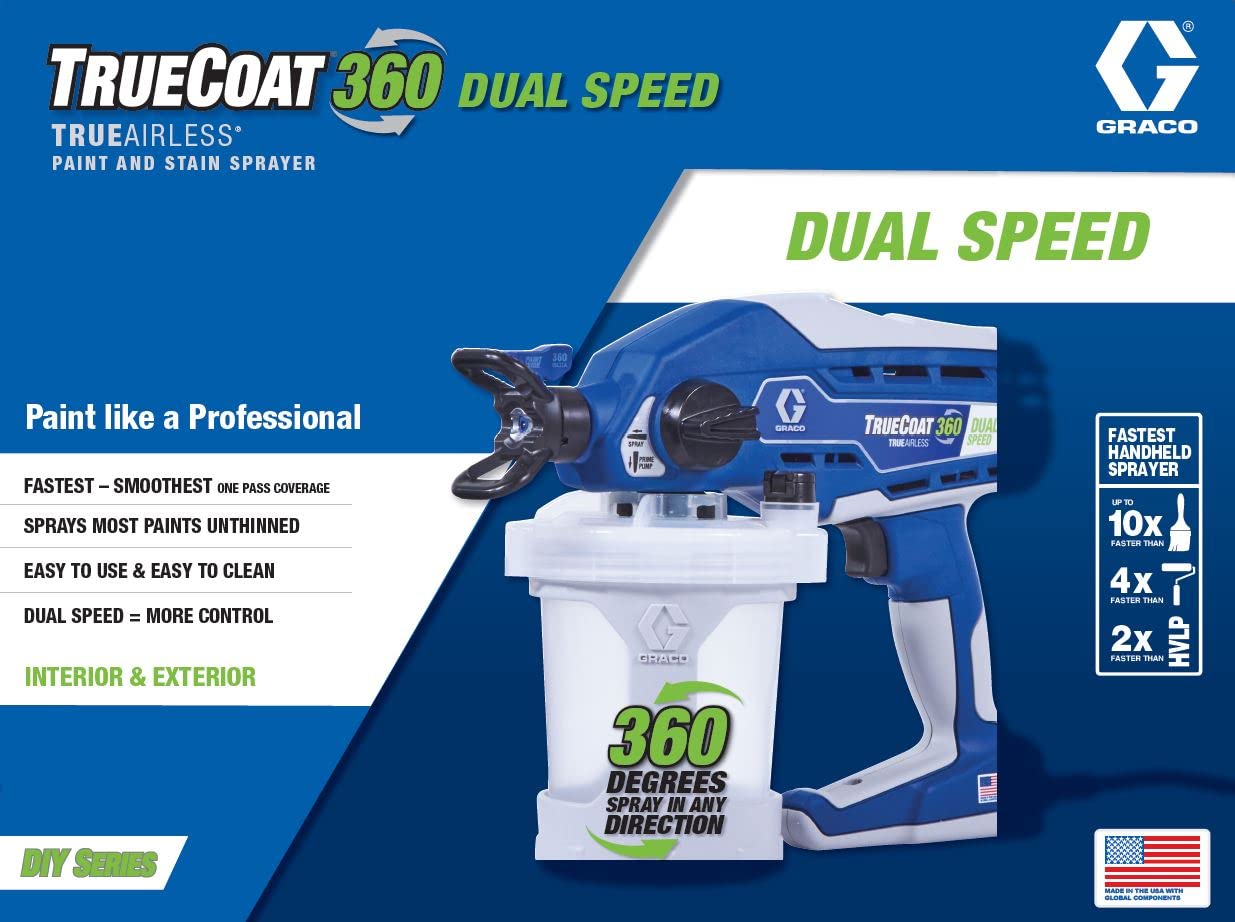 Magnum by Graco 26D520 TrueCoat 360 Dual Speed - Ręczne, przewodowe Airless system natryskowy, Model UE, użytku domowego, do małych dekoratorskich projektów (maks. ciśnienie 138 bar)