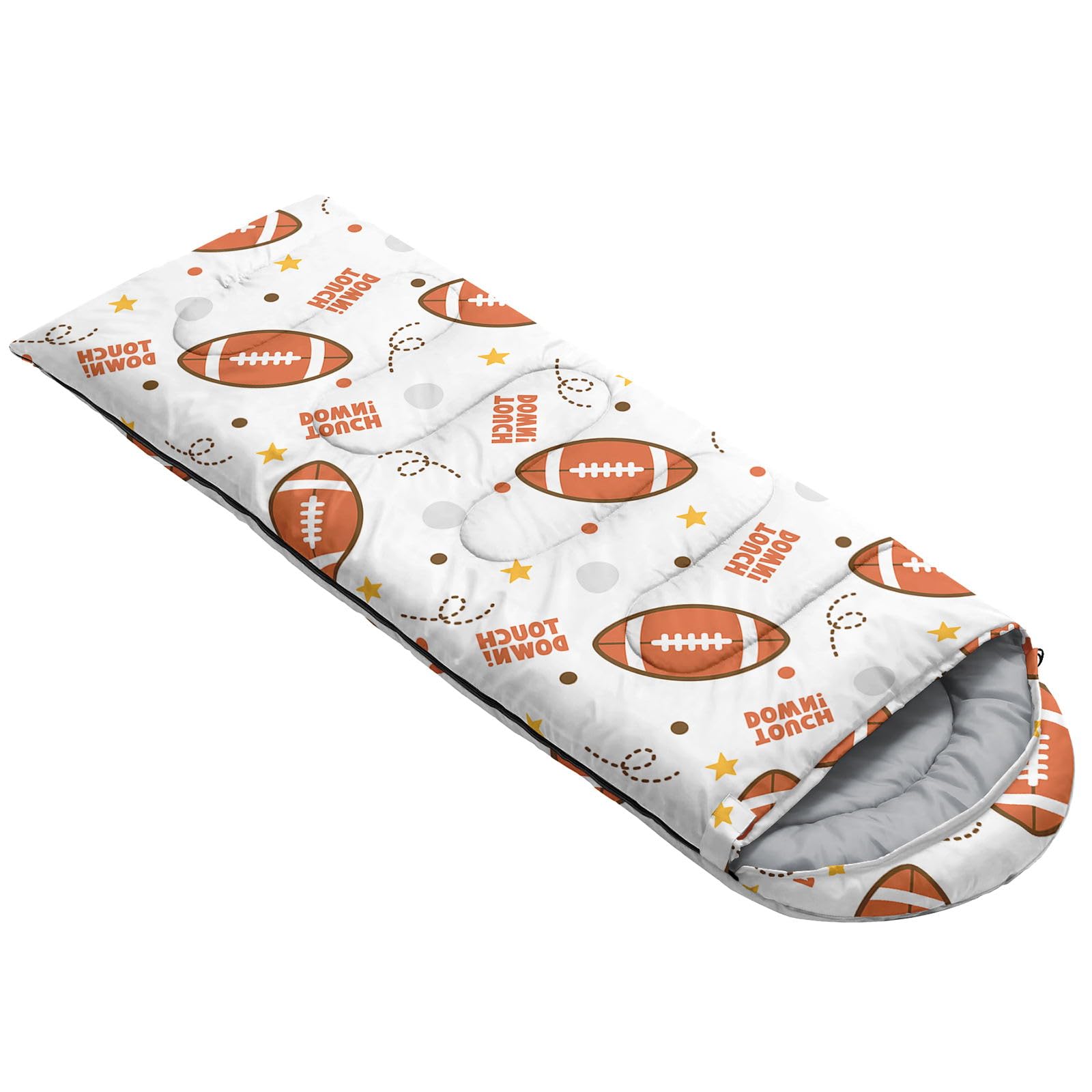 Smell Sunshine Kids Sleeping Bag for Boys Girls,Rugby Print-Lightweight Warm Portable Outdoor Indoor-Waterproof Cold Weather Resistant Sleeping Bag for Camping Hiking(Rugby02)