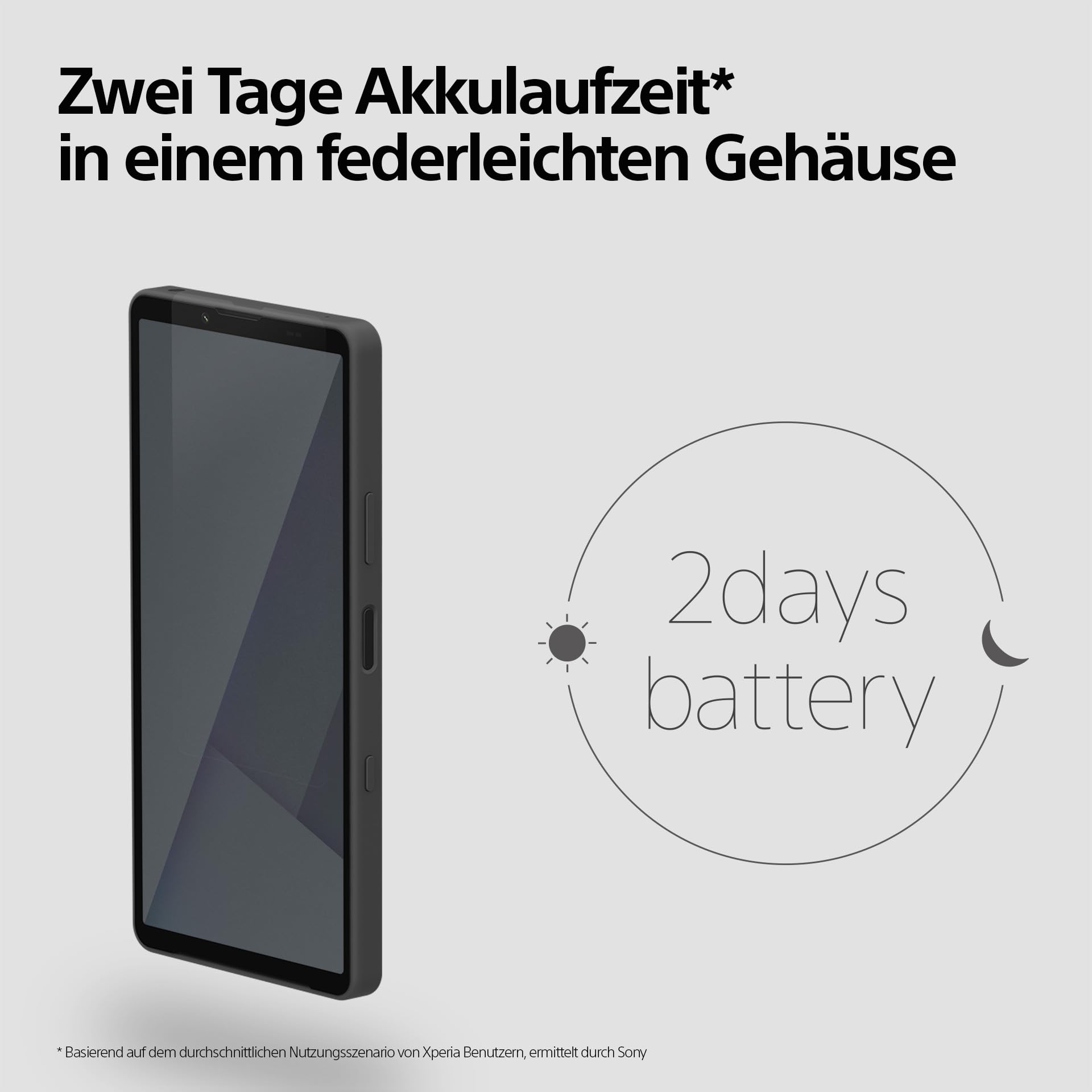 Sony Xperia 10 VII - 6,1" 19,5:9 OLED mit 120 Hz, Lange Akkulaufzeit - 5.000 mAh Akku, DREI Brennweiten, 3,5mm Audio, Android 15, IP65/68, Dual SIM hybrid, Charcoal Black