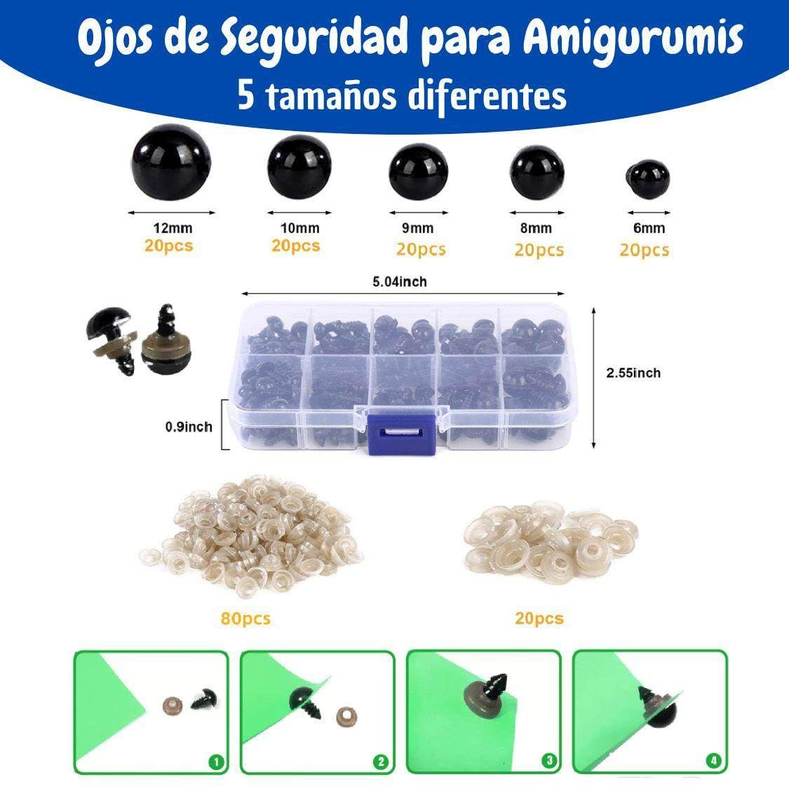SusggO 155 Piezas Kit Crochet Principiantes Completo Crochet Set con Ojos Amigurumi, Relleno, 12 Ovillos Algodon de Leche, Agujas Crochet, Accesorios, Manual Bolso Kit Ganchillo Completo Crochet Kit