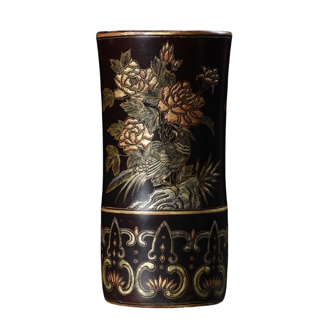 Feng Shui styl drewniany uchwyt na długopis, dekoracja domu, chiński styl vintage, pojemnik na ołówki, do biura, gabinetu, antyczny styl