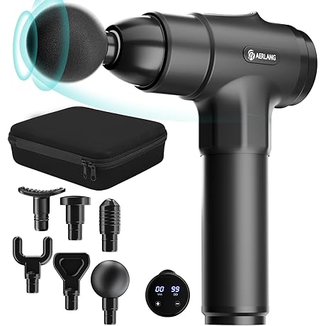 Fitpulse Massage Gun — Portable Deep Tissue Massager with Carrying Case for Back and Neck