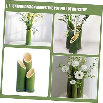 花瓶 花器 フラワーベース アレンジメント 観葉植物 バンブー Amazon.co.jp: GARVALON 3個竹製花瓶 デコレーション用バンブー