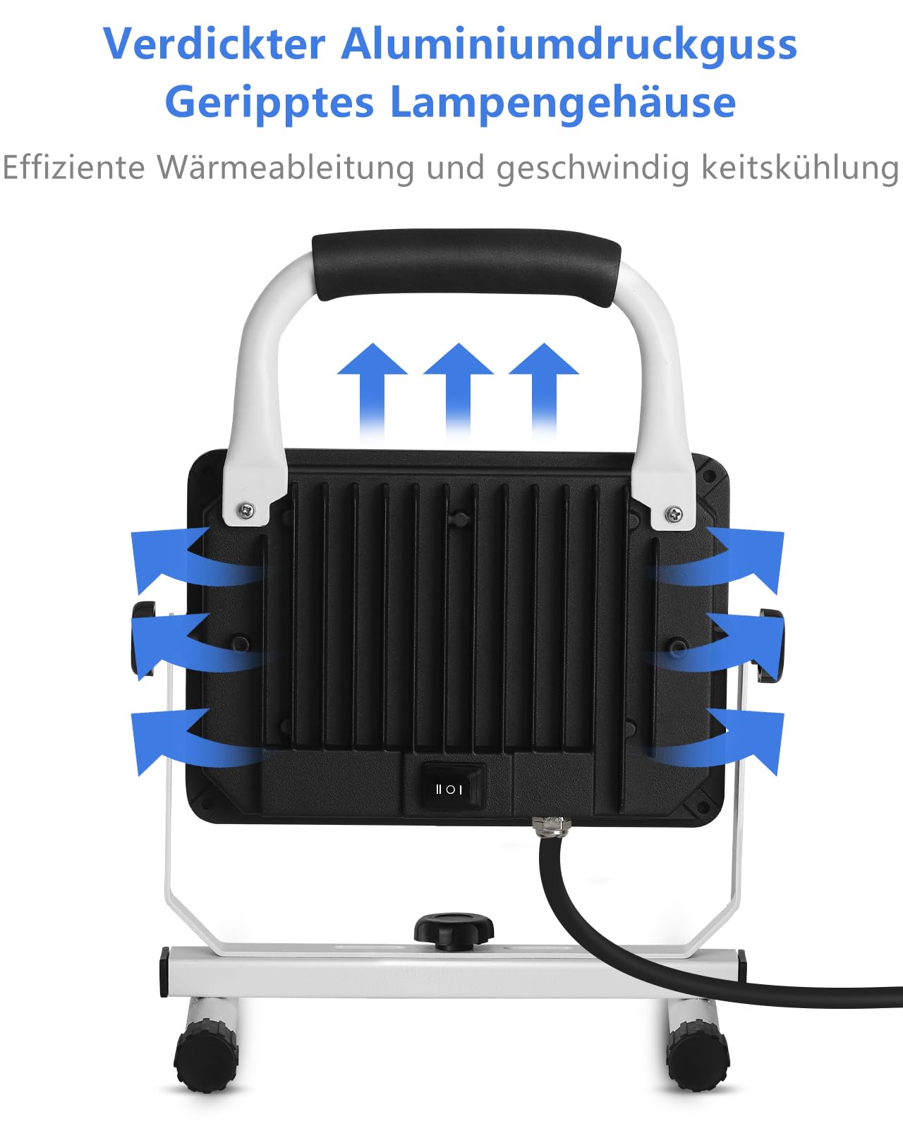 60W 6000 Lumen LED Baustrahler Arbeitsleuchte im Freien, Wasserdichtes Arbeitsscheinwerfer mit Dimmbare Schalter,Werkstatt Arbeitslicht mit Netzkabel für Garage Auto, Außenbeleuchtung