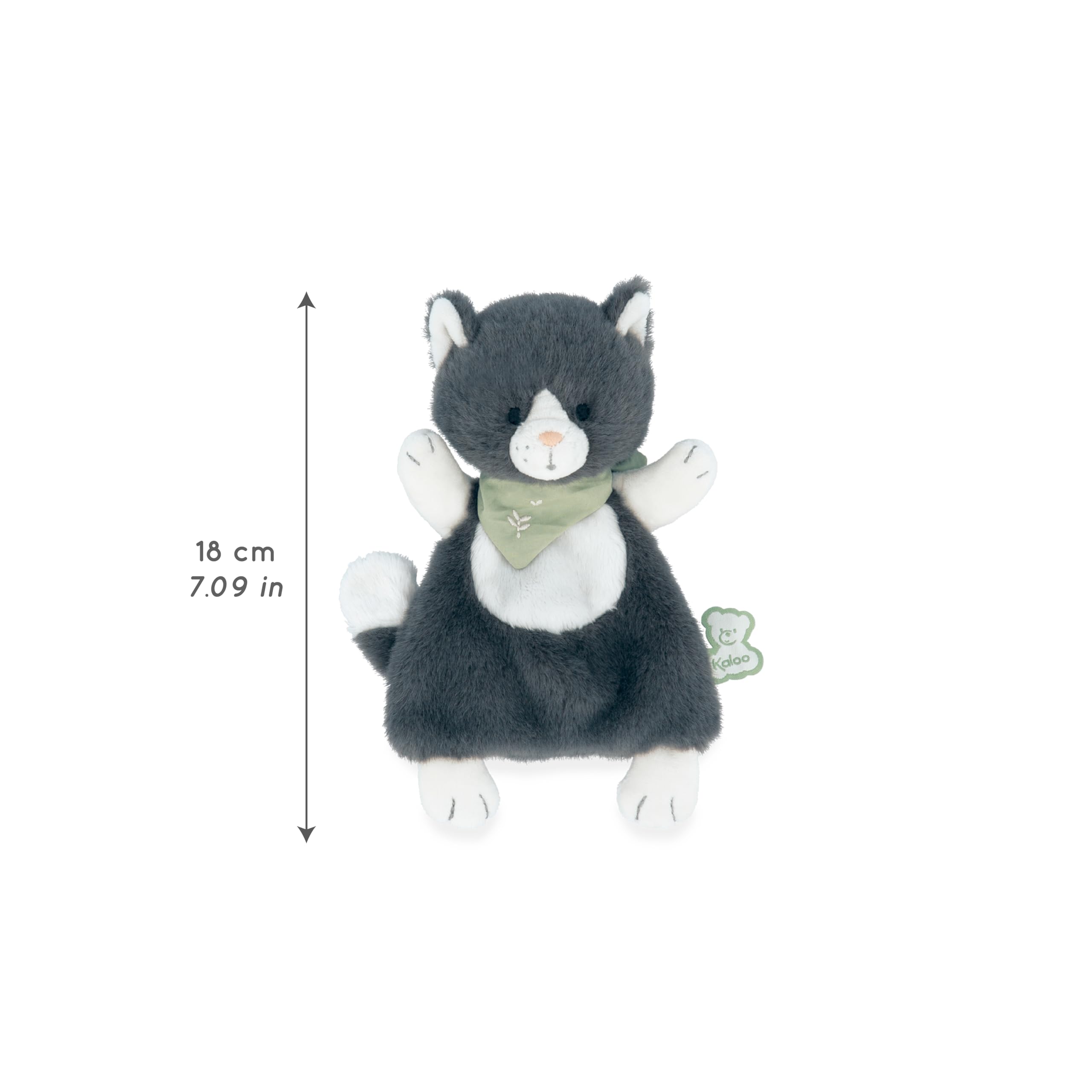 Kaloo, Les Amis, Chamallow The Cat Comforter 18 cm, Grey, Ultra-Soft Material, 0 Months +, K224008 - Image 4