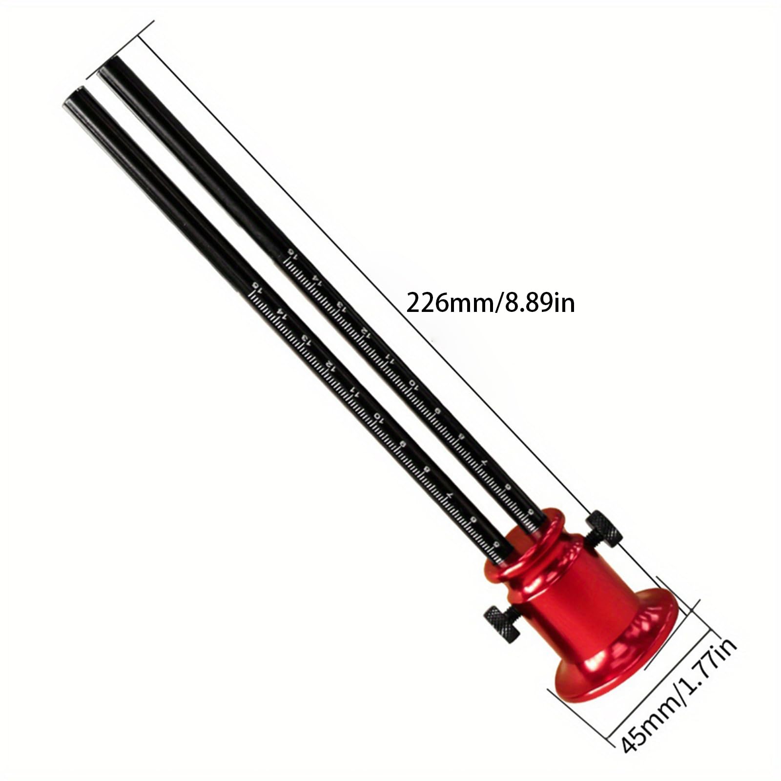 Anreißnadel aus eloxiertem Aluminium mit Stahl, Messung für Schrankbau und Tischlerarbeiten, professionelles Schreiner-Layout-Werkzeug, Markierungsreißnadel mit Stahl-Doppel-Messsystemen für