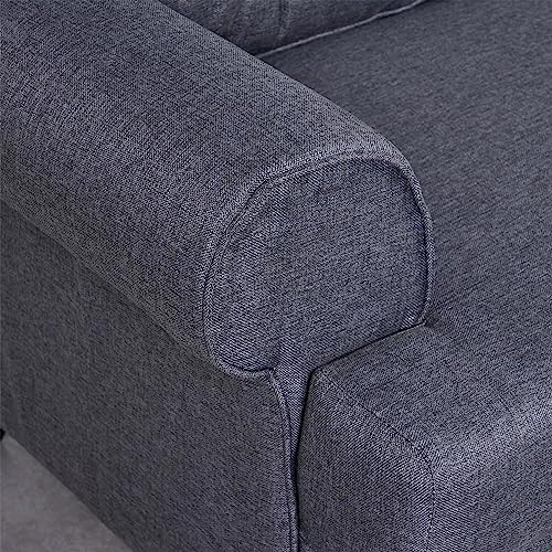 Image of Home Centre | Helios California Fabric 2-Seater Sofa | Sofa for Living Room | Solid Wood | Grey | 1 Year Warranty