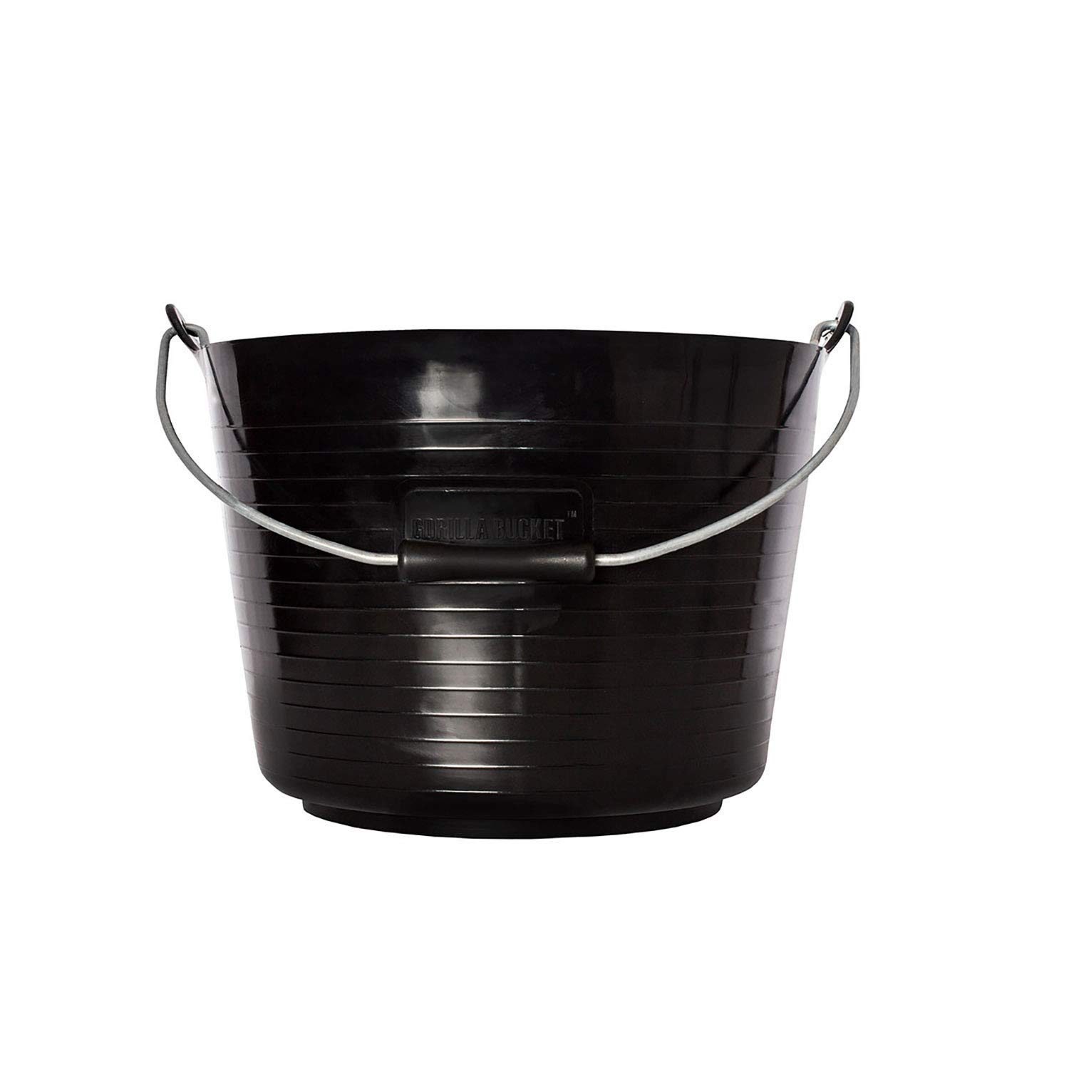 Red Gorilla Black Bucket Flexible Horse Pony Feeding Builders Or Gardeners Bucket Tub With Metal Handle 22 Litres Capacity For General Garden Or Building Use (Black)