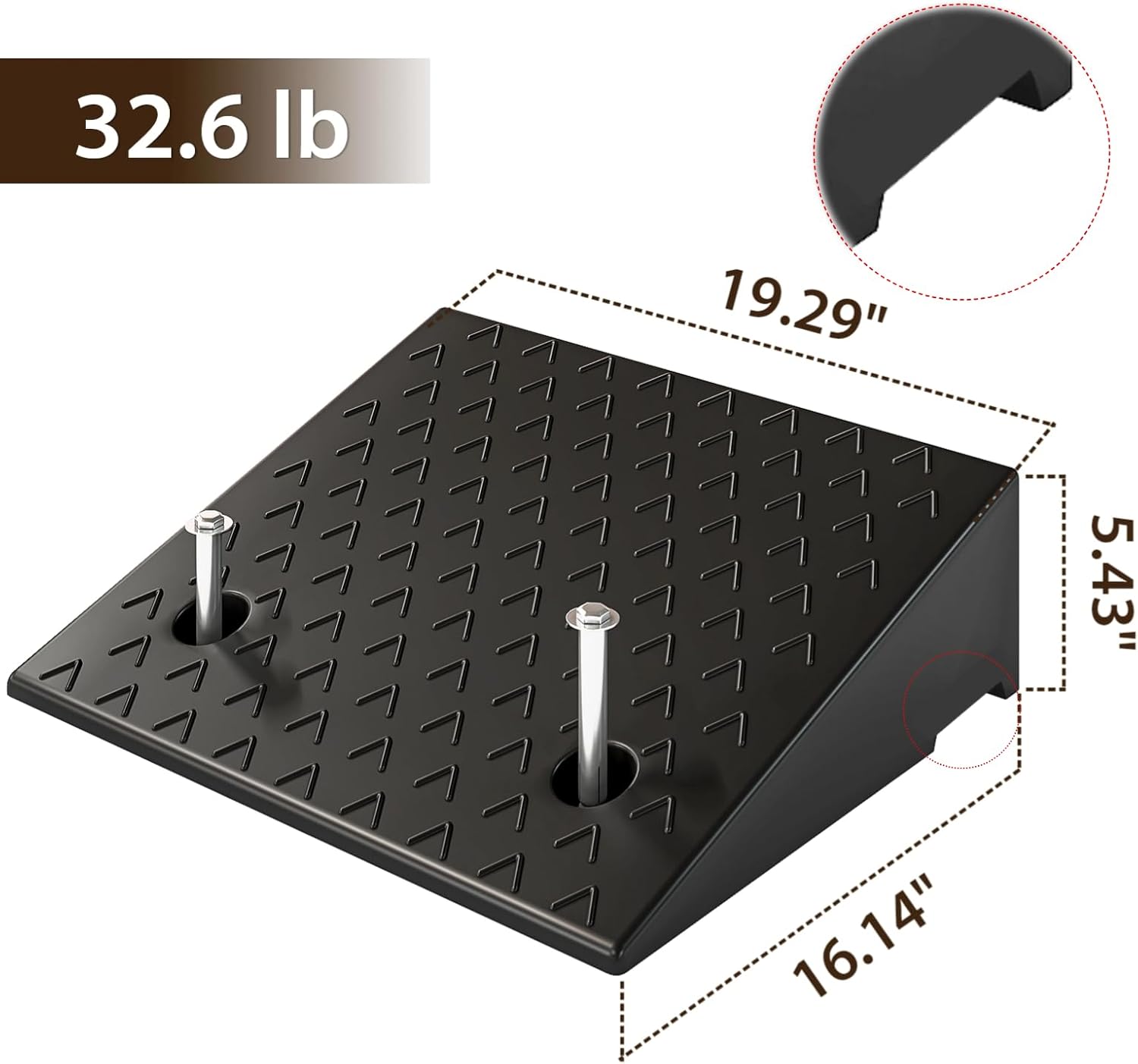 Nisorpa Cord Protector Driveway Ramp 2", 40000 lbs Heavy Duty Rubber Outdoor Extension Cable Wire Hose Cover Ramps Heavy Duty Threshold Ramps for Shed Garage Door Steps