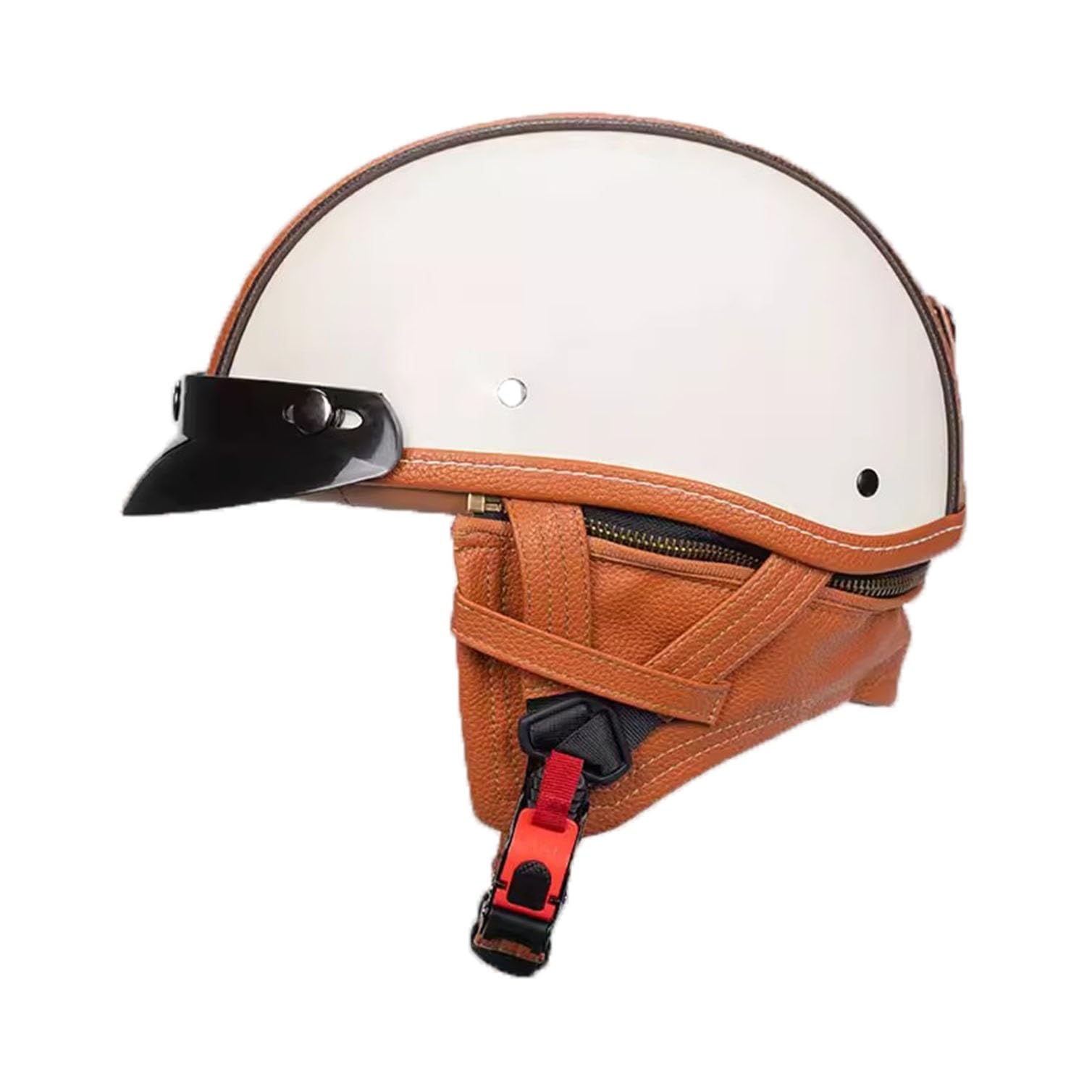 Casco Moto Jet Cascos Half-Helmet ECEDOT Homologado Casco Moto Abierto Custom Scooter,Estilo Alemán Medio Casco De Motocicleta para Mujer Hombre Adultos(3,S=55~56cm)