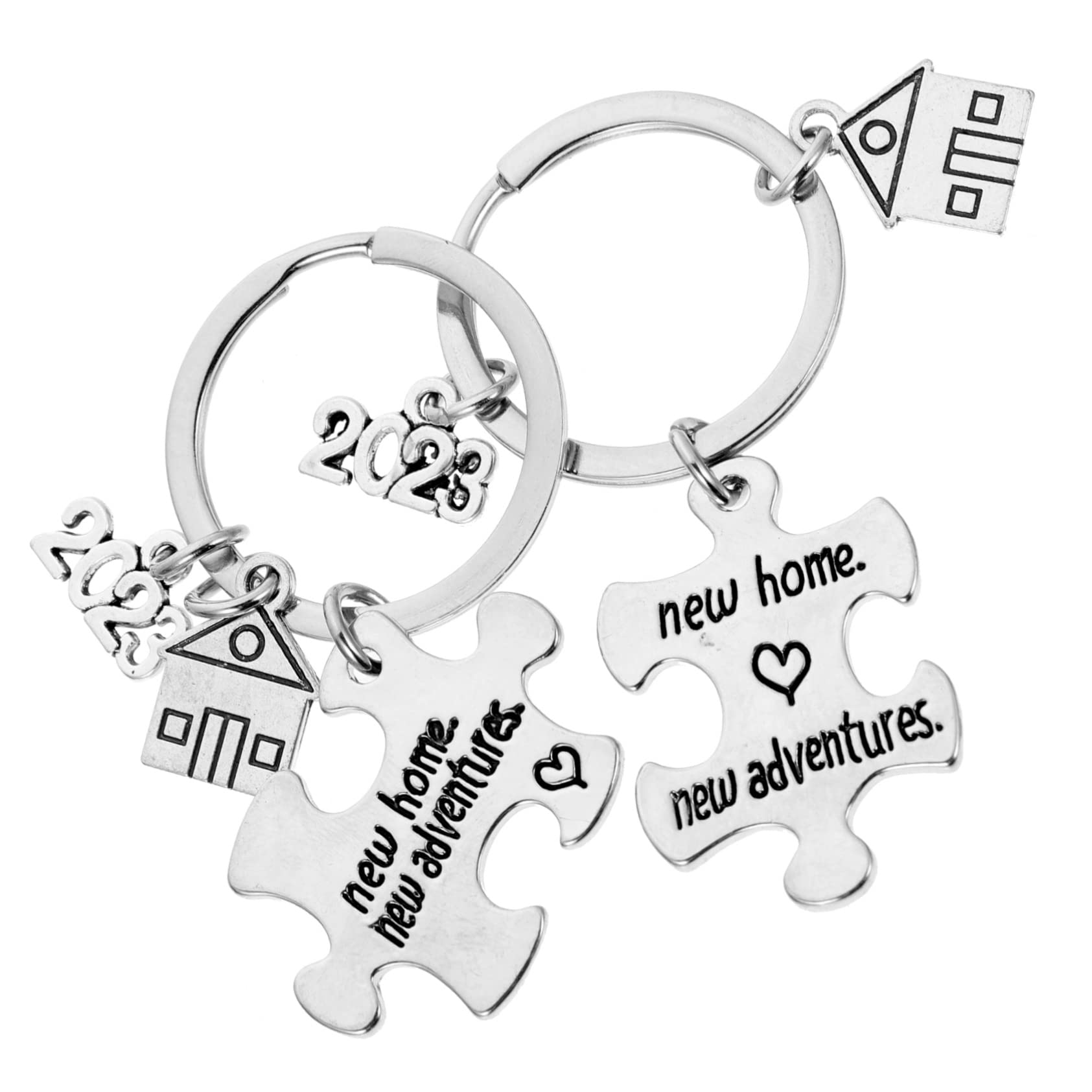 FOMIYES Elegant Double Keychain Set Perfect Housewarming Present for Realtor Schoolbag Keyring Decoration