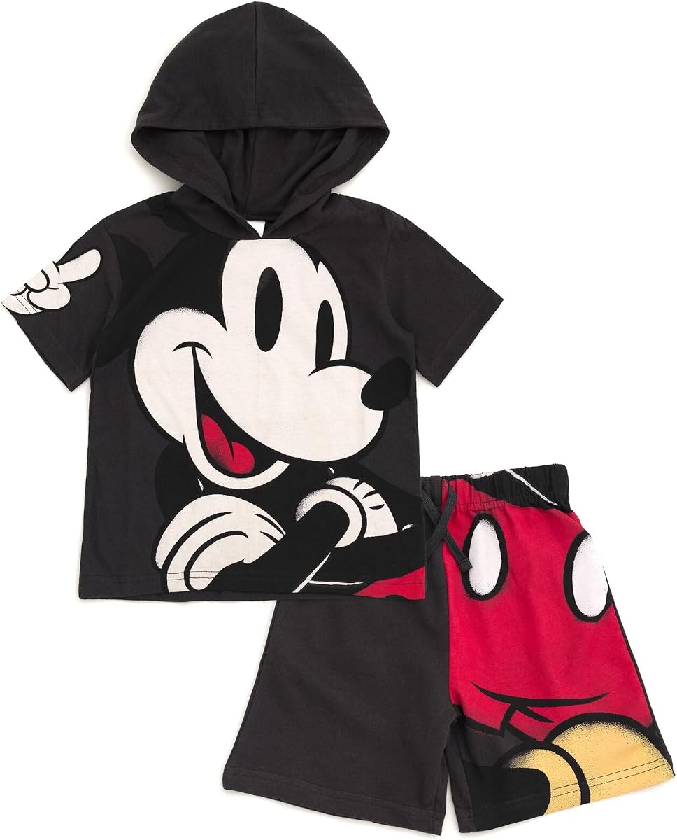 Conjunto de camiseta y pantalones cortos con capucha de 2 piezas para cosplay para niño pequeño a niño grande