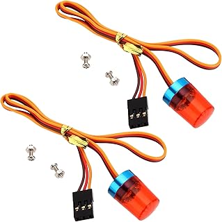 LAFEINA LED Strobing Rotating Flashing Light 9x15mm Lamp for RC Model Police Firefighting Ambulance Car Truck Lighting (2 Pack, Red)